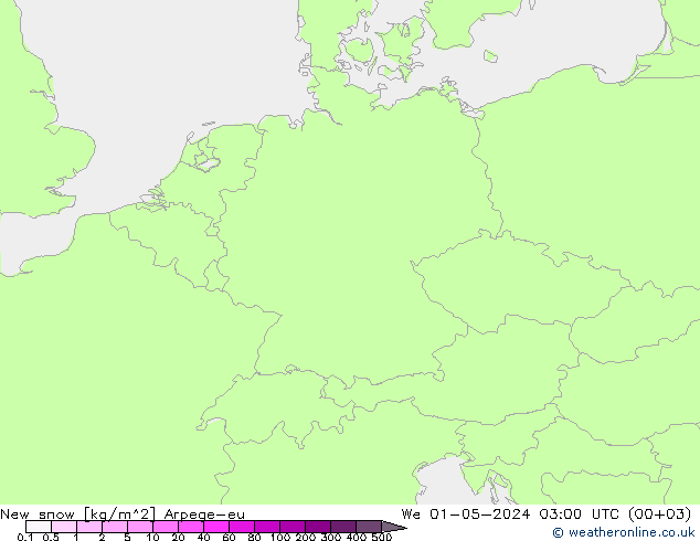 New snow Arpege-eu We 01.05.2024 03 UTC