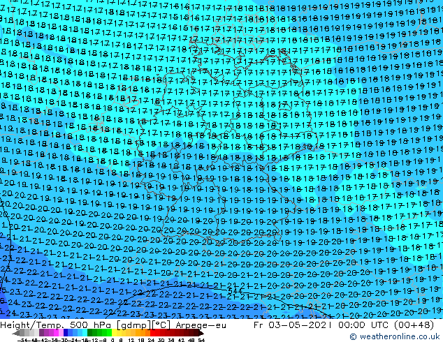 Height/Temp. 500 hPa Arpege-eu Fr 03.05.2024 00 UTC