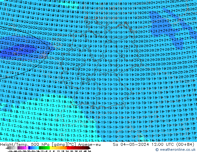 Géop./Temp. 500 hPa Arpege-eu sam 04.05.2024 12 UTC