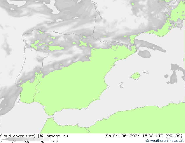 Bulutlar (düşük) Arpege-eu Cts 04.05.2024 18 UTC