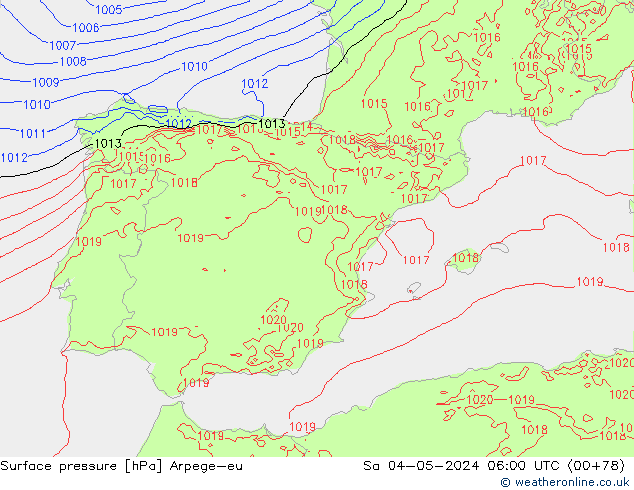Luchtdruk (Grond) Arpege-eu za 04.05.2024 06 UTC