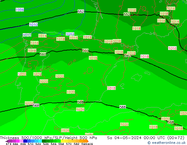 500-1000 hPa Kalınlığı Arpege-eu Cts 04.05.2024 00 UTC