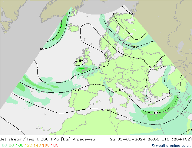 Corrente a getto Arpege-eu dom 05.05.2024 06 UTC