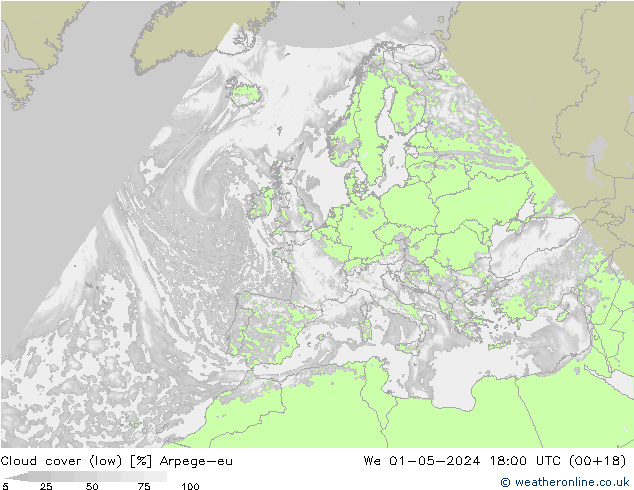 Nubes bajas Arpege-eu mié 01.05.2024 18 UTC