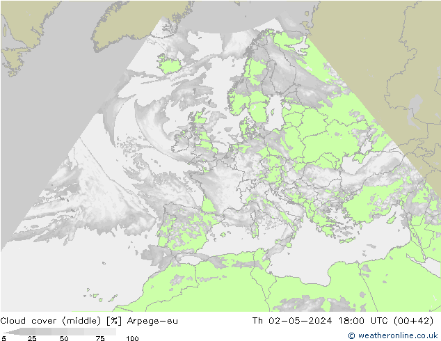 Nubi medie Arpege-eu gio 02.05.2024 18 UTC
