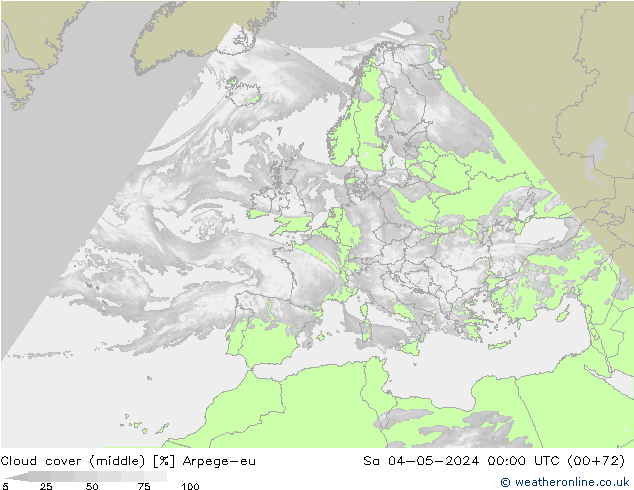 Nubi medie Arpege-eu sab 04.05.2024 00 UTC