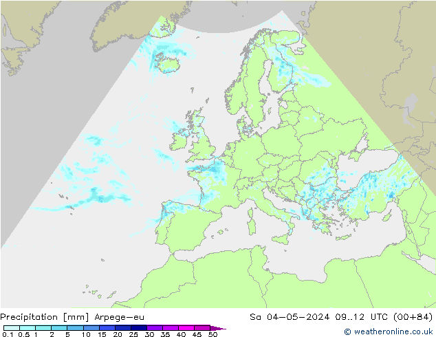 Precipitation Arpege-eu Sa 04.05.2024 12 UTC