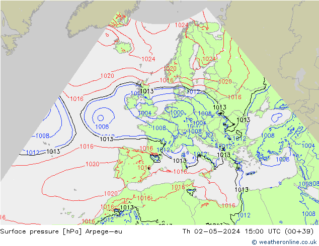 ciśnienie Arpege-eu czw. 02.05.2024 15 UTC