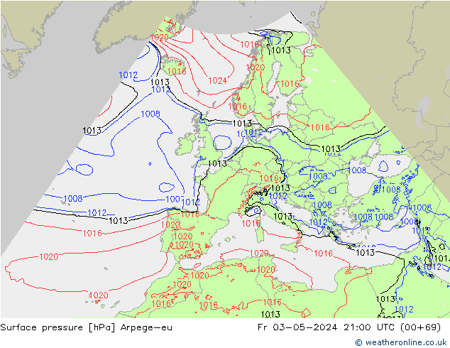 Bodendruck Arpege-eu Fr 03.05.2024 21 UTC