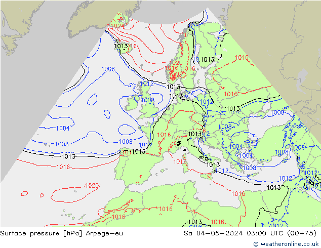 Bodendruck Arpege-eu Sa 04.05.2024 03 UTC