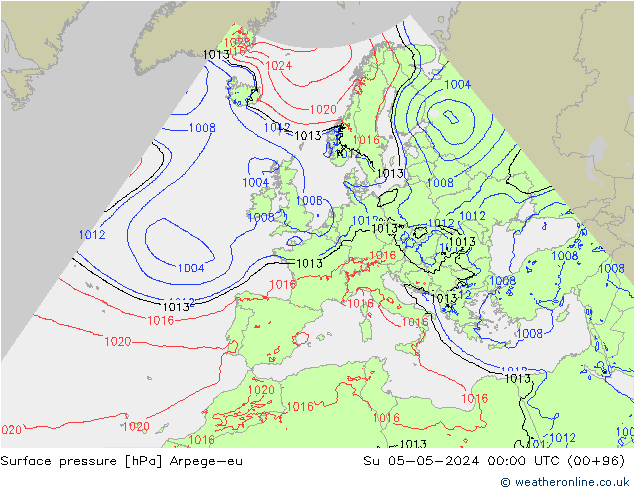 pression de l'air Arpege-eu dim 05.05.2024 00 UTC