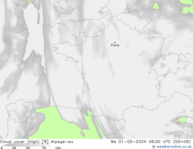 облака (средний) Arpege-eu ср 01.05.2024 06 UTC