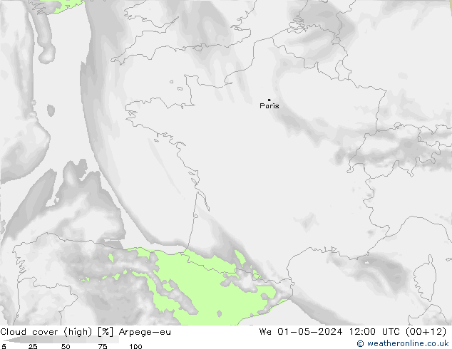 Wolken (hohe) Arpege-eu Mi 01.05.2024 12 UTC