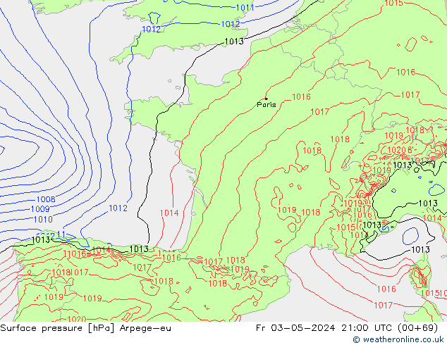 pression de l'air Arpege-eu ven 03.05.2024 21 UTC