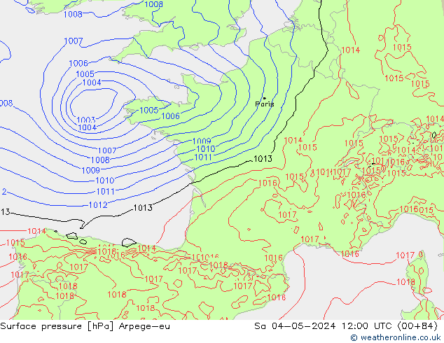 Yer basıncı Arpege-eu Cts 04.05.2024 12 UTC