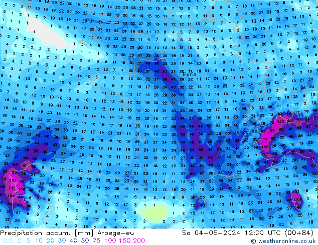 Nied. akkumuliert Arpege-eu Sa 04.05.2024 12 UTC