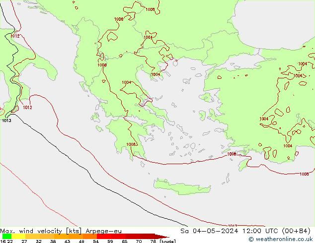 Maks. Rüzgar Hızı Arpege-eu Cts 04.05.2024 12 UTC