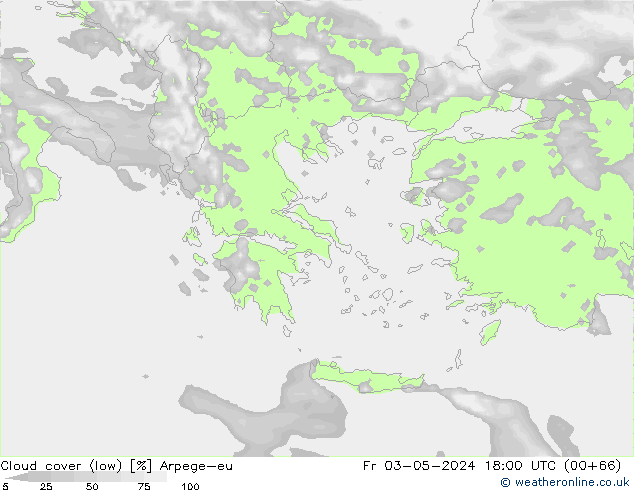 nízká oblaka Arpege-eu Pá 03.05.2024 18 UTC