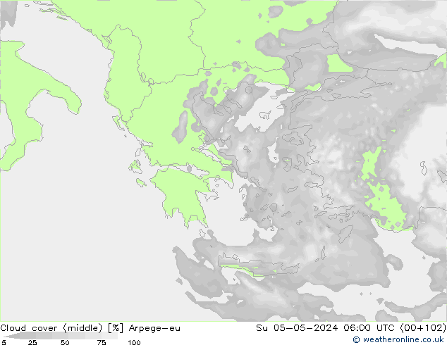 Nubi medie Arpege-eu dom 05.05.2024 06 UTC