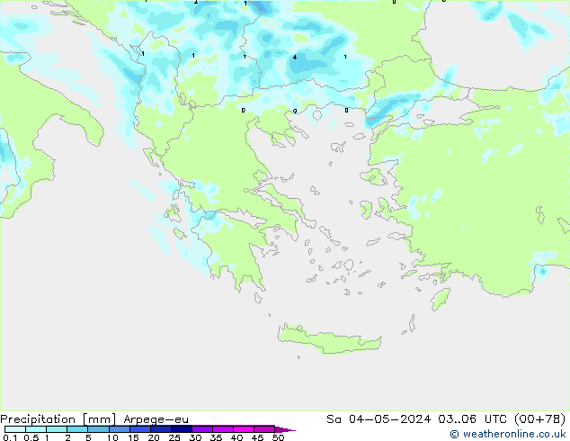 Precipitation Arpege-eu Sa 04.05.2024 06 UTC