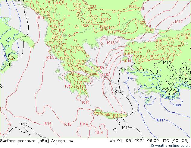 Yer basıncı Arpege-eu Çar 01.05.2024 06 UTC