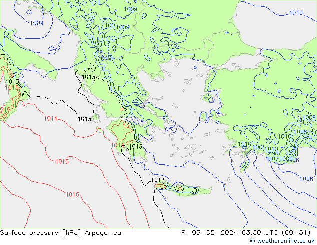 Yer basıncı Arpege-eu Cu 03.05.2024 03 UTC