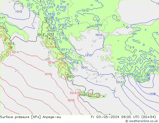 pression de l'air Arpege-eu ven 03.05.2024 06 UTC