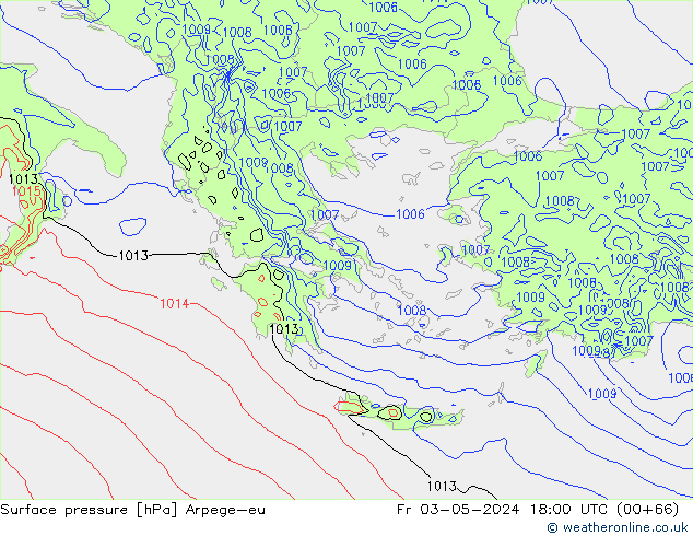 Yer basıncı Arpege-eu Cu 03.05.2024 18 UTC