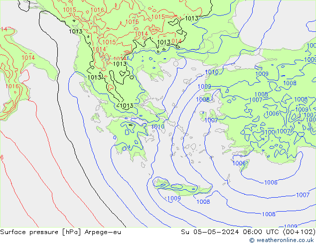 Surface pressure Arpege-eu Su 05.05.2024 06 UTC