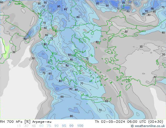 RV 700 hPa Arpege-eu do 02.05.2024 06 UTC