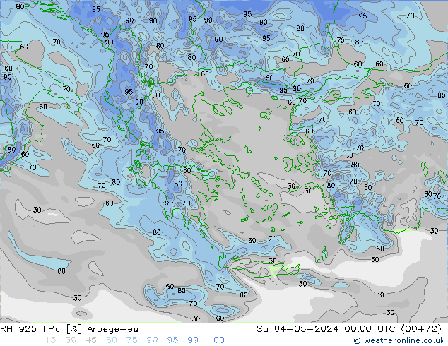 RH 925 hPa Arpege-eu Sa 04.05.2024 00 UTC