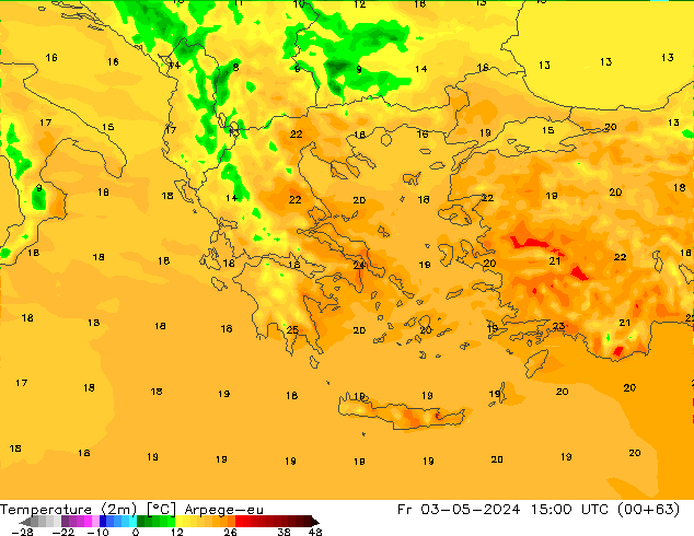 Temperature (2m) Arpege-eu Fr 03.05.2024 15 UTC