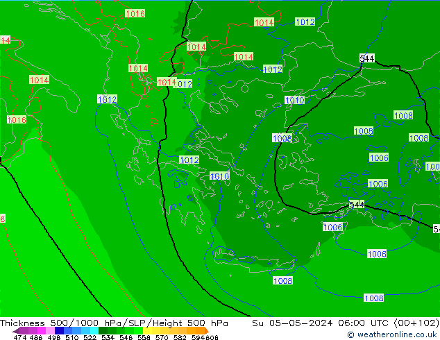 Thck 500-1000hPa Arpege-eu Ne 05.05.2024 06 UTC