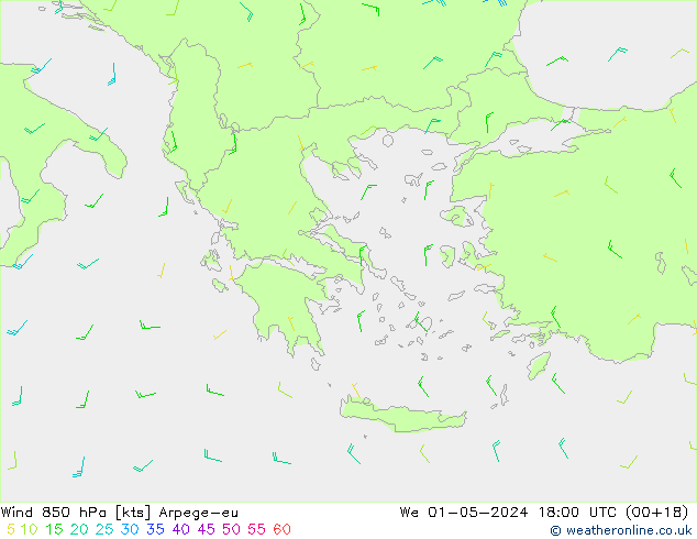 Wind 850 hPa Arpege-eu wo 01.05.2024 18 UTC