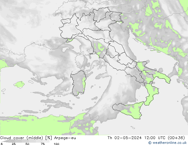 zachmurzenie (środk.) Arpege-eu czw. 02.05.2024 12 UTC