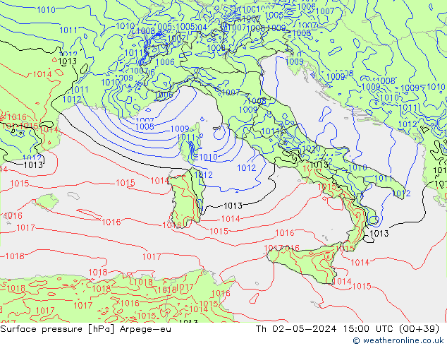 pressão do solo Arpege-eu Qui 02.05.2024 15 UTC