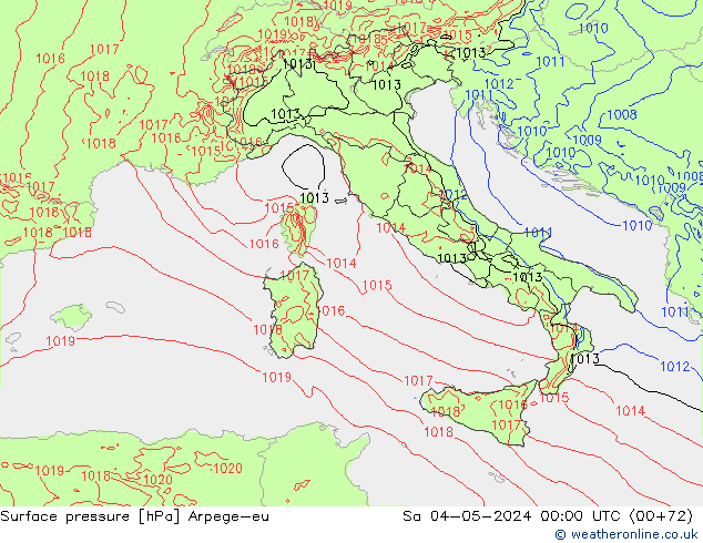 Atmosférický tlak Arpege-eu So 04.05.2024 00 UTC