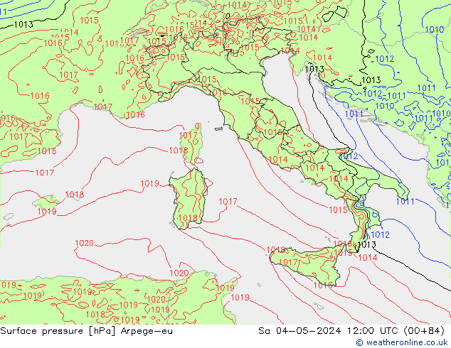ciśnienie Arpege-eu so. 04.05.2024 12 UTC