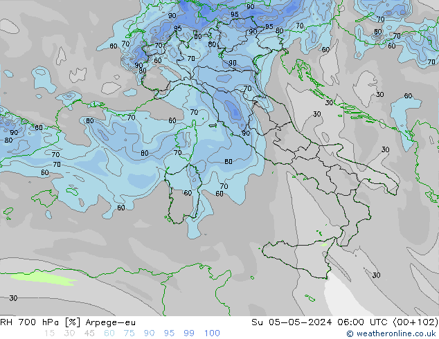 RV 700 hPa Arpege-eu zo 05.05.2024 06 UTC