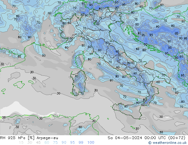 RH 925 hPa Arpege-eu So 04.05.2024 00 UTC