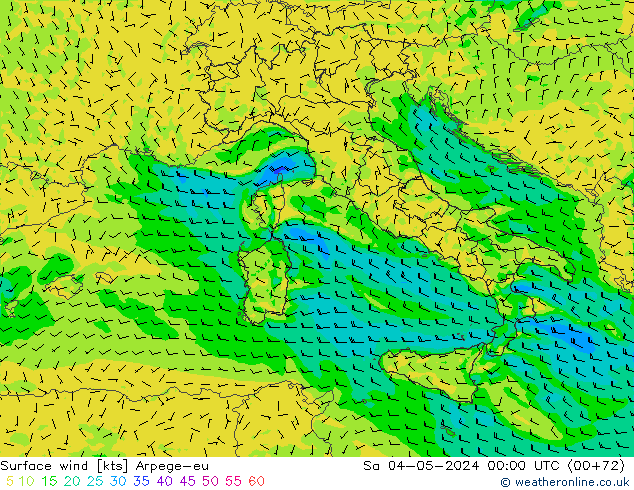 Wind 10 m Arpege-eu za 04.05.2024 00 UTC