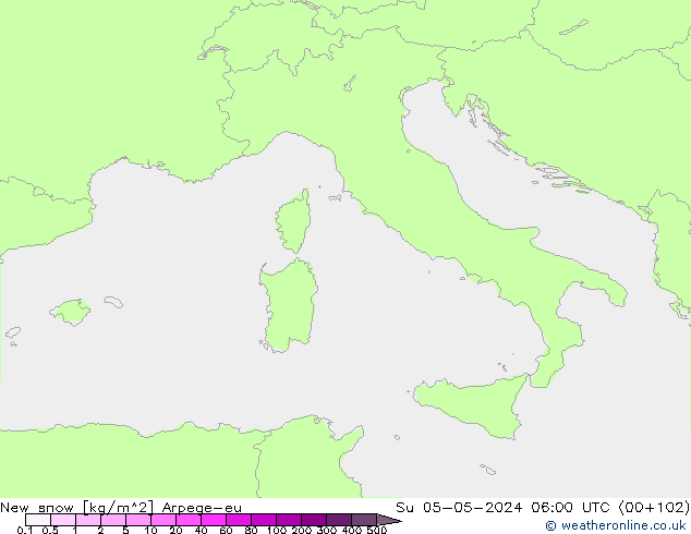 New snow Arpege-eu Su 05.05.2024 06 UTC