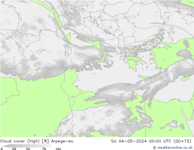 Bewolking (Hoog) Arpege-eu za 04.05.2024 00 UTC