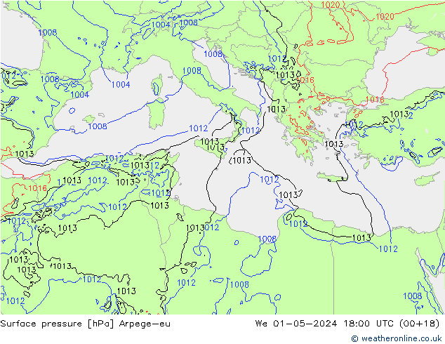 ciśnienie Arpege-eu śro. 01.05.2024 18 UTC