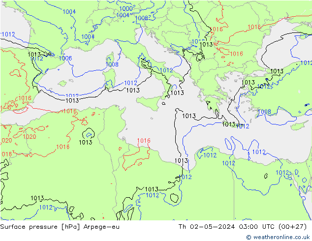 Yer basıncı Arpege-eu Per 02.05.2024 03 UTC