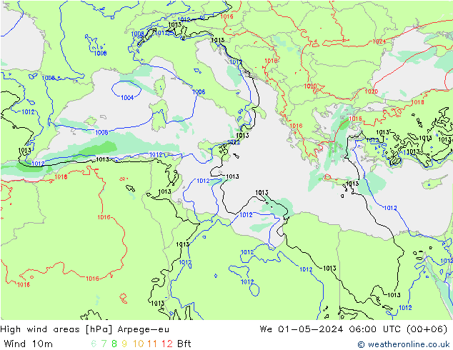 Izotacha Arpege-eu śro. 01.05.2024 06 UTC