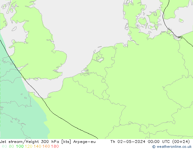 Jet stream/Height 300 hPa Arpege-eu Th 02.05.2024 00 UTC