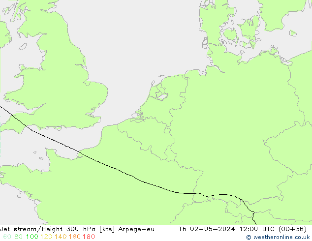 Corriente en chorro Arpege-eu jue 02.05.2024 12 UTC