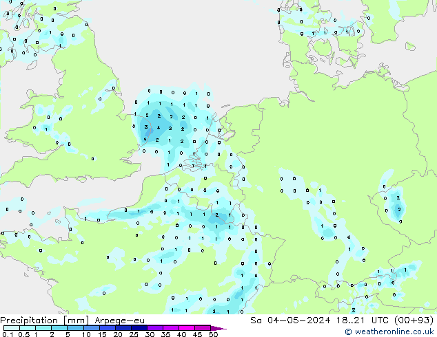 Precipitation Arpege-eu Sa 04.05.2024 21 UTC