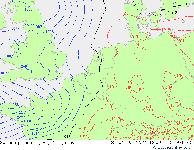 pression de l'air Arpege-eu sam 04.05.2024 12 UTC